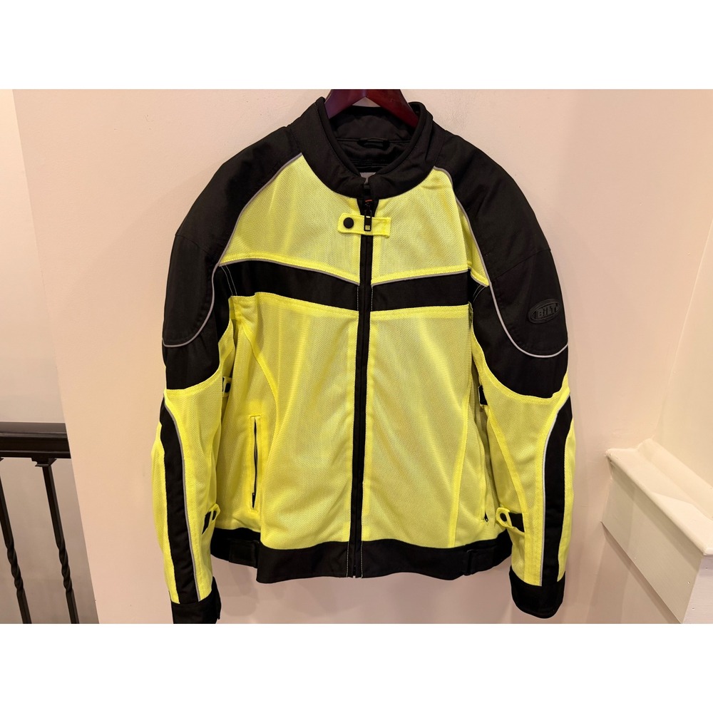BILT BLM 13 Motorcycle Mesh Jacket 2XL Hi Vis Yellow Armored Liner NWOT
